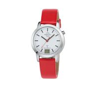 Master Time MTLA-10918-11L Montre analogique à quartz radio-pilotée pour femme avec date numérique et bracelet en cuir