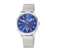 Master Time MTGA-10961-32M Montre à quartz radio-pilotée analogique et numérique pour homme avec bracelet milanais en acier inoxydable
