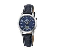 Master Time Montre radio-pilotée Basic Series pour femme MTLA/10490-32L, Bracelet Montre en cuir, Bleu