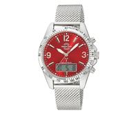 Master Time MTGA-10962-82M Montre à quartz radio-pilotée analogique et numérique pour homme avec bracelet milanais en acier inoxydable