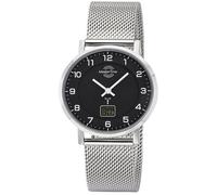 Master Time MTLS-10738-22M - Montre femme acier noire, double affichage, 5 ATM, verre minéral