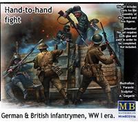 Masterbox Kit de Construction à l'échelle 1:35 - Combat Main à Main - Infantrymen allemands et Britanniques - WWI - Gris