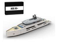 MasterBrickPlay Kit de construction de bateau technique, MOC-164898 Yacht à l'échelle 1/80, 2977 pièces Technique Navires de guerre Blocs de construction Jouet de construction Cadeau