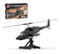 MasterBrickPlay Kit de construction d'hélicoptère technique, Air-Wolf Militaire Copter MOC Avion, 1039 pièces Technique Hélicoptère Blocs de Construction Jouet de Construction Cadeau pour Adultes
