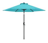 MASTERCANOPY Parasol de patio de 2,7 m avec bouton-poussoir d'inclinaison et manivelle, parasol de marché d'extérieur avec 8 baleines robustes, protection UV et imperméable, pour jardin, terrasse