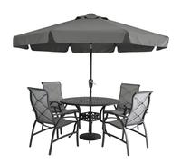 MasterCanopy Parasol de table avec volants, 8 baleines robustes (2,7 m, gris foncé)