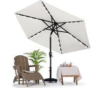 MasterCanopy Parasol de terrasse avec lampes solaires à DEL (2,3 m, beige clair)
