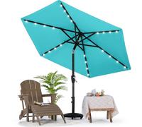 MasterCanopy Parasol de terrasse avec lumières solaires LED (2,3 m, turquoise)