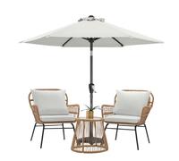MASTERCANOPY Parasol de terrasse pour table de marché, 8 baleines (2,7 m, beige clair)