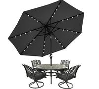 MasterCanopy Parasol de terrasse pour table de marché, 8 baleines (2,7 m, gris foncé)