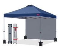 MASTERCANOPY Pavillon pop-up pliable de 2,5 x 2,5 m avec aération et 1 paroi latérale/panneau latéral pour marché, jardin, événements, bleu marine