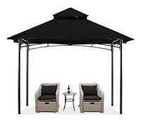 MASTERCANOPY Tonnelle de jardin d'extérieur pour terrasse avec ferme en acier stable (2,5 x 2,5 cm, noir)