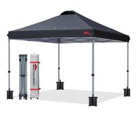 MasterCanopy Tonnelle pliante avec aération pour marché, jardin, événements, 2 x 2 m, noire
