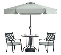 MasterCanopy Valance - Parasol de terrasse pour table d'extérieur (2,3 m, gris clair)