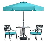 MasterCanopy Valance - Parasol de terrasse pour table d'extérieur (2,3 m, turquoise)