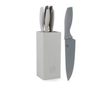 MasterChef Couteaux de Cuisine avec Bloc, Contient : Couteau d'Office Universel, Couteau à Viande et Pain, Couteau de Chef, Acier Inoxydable, Manche Ergonomique, Toucher Doux