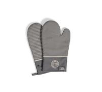 MasterChef Gants Four Anti Chaleur, Maniques Cuisine 100% Coton | Gants de Cuisine pour Couisson, Jusqu'à 250°C, avec Le Logo et l'attache de Suspension, 1 Paire, Gris
