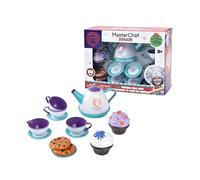 Masterchef Junior Metal Dots - Ensemble de café 14 pièces avec Tasses, Assiettes, cafetière en métal et pâtisserie, Jeu de rôle pour être Le Meilleur hôte, Famosa (MTE06000)