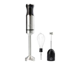 MasterChef Mixeur Plongeant, Blender Soupe, Presse Puree Electrique 3 en 1 avec Fouet et Emulsionneur a Lait, 2 Vitesses, Lames en Acier Inoxydable, Lavable au Lave-Vaisselle, 400W