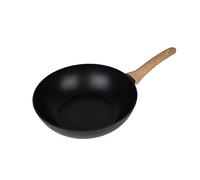 MasterChef Wok tout Feux, pour Induction, Gaz, Ceramique et plus, 28cm | Résiste à la Chaleur, Anti Adhesive Sauteuse, Revêtement Anti-Dérapant, Poignée au Toucher Doux, Parois Hautes, Noir