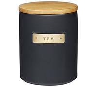 MasterClass - Boîte à Thé Hermétique en Grès, 1 Litre, Effet Laiton, Noir, Style Industriel