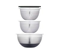 MasterClass - Bol en Acier Inoxydable Smart Space, Lot de 3 (Saladier, Passoire, Bol)