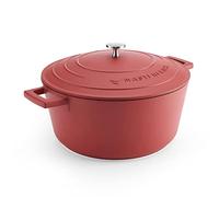 MasterClass Casserole avec couvercle Grand modèle 5L/28 cm Fonte d'aluminium Induction & Four Rouge