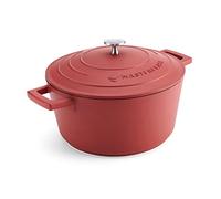 MasterClass Casserole avec couvercle, taille moyenne 4L/24 cm, en fonte d'aluminium légère, adaptée à la table de cuisson à induction et au four, rouge