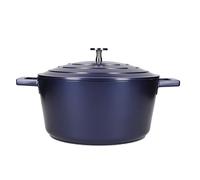 MasterClass - Casserole en Aluminium Coulé Ultra Léger, Couvercle Inclus, Utilisable sur Plaque à Induction et au Four, 4 L, 24 cm - Bleu Métallique