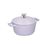 MasterClass Casserole moyenne avec couvercle, en fonte d'aluminium légère, adaptée à la table de cuisson à induction et au four, lavande, 4 litres/24 cm