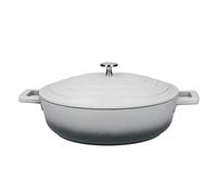 MasterClass Casserole peu profonde avec couvercle 4L/28 cm, en fonte d'aluminium légère, adaptée à la plaque à induction et au four, Grey Ombre
