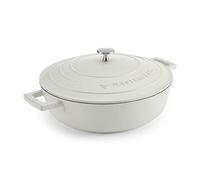 MasterClass Casserole peu profonde avec couvercle, de la table de cuisson au four, ultra légère, conduction optimale de la chaleur, 4L, crème