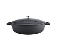 MasterClass Casserole peu profonde avec couvercle, de la table de cuisson au four, ultra-légère, conduction optimale de la chaleur, 5 litres, noire