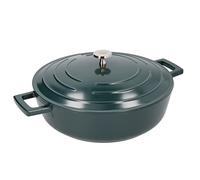 Masterclass Cocotte Faitout 4L avec Couvercle en Fonte D'Aluminium, Peu Profonde, Vert