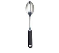 MasterClass - Cuillère de Cuisine à Fentes avec Poignée Souple en Acier Inoxydable et Nylon Antiadhésif, 34 cm