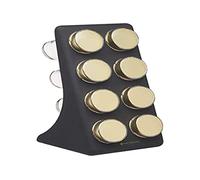 MasterClass - Étagère à Épices et Herbes, 8 Bocaux, Finition Noir/Laiton