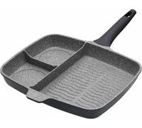 KitchenCraft MasterClass - Poêle à Frire Antiadhésive Compartimentée en Fonte d'Aluminium, 32 cm