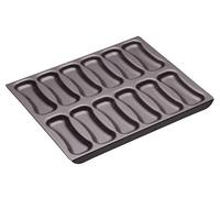MasterClass - Moule à Gâteau, Plaque de Cuisson pour 12 Éclairs, Antiadhésif en Acier au Carbone, Gris, 31 x 25,5 cm