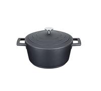 Petite Cocotte MasterClass Avec Couvercle 2,5L/20 cm, En Fonte D'Aluminium Légère, Adaptée À La Table De Cuisson À Induction Et Au Four, Noire