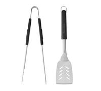 MasterClass Pince et spatule à barbecue, lot de 2 ustensiles en acier inoxydable avec longs manches résistants à la chaleur pour les grillades en extérieur