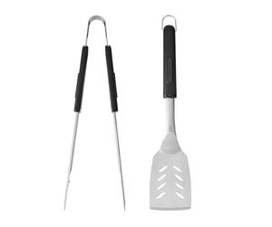 MasterClass Pince et spatule à barbecue, lot de 2 ustensiles en acier inoxydable avec longs manches résistants à la chaleur pour les grillades en extérieur