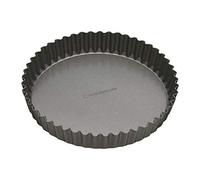 MasterClass - Plat à tarte et à quiche antiadhésif avec PTFE, PFOA et BPA non collant, robuste en acier au carbone cannelé d'une épaisseur de 1 mm, rond 25 cm (10"), gris