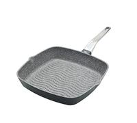 MasterClass - Poêle à Griller Antiadhésive en Fonte d'Aluminium, Compatible Induction, 28 cm, Gris