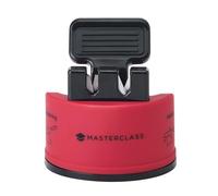 MasterClass Smart Sharp double aiguiseur de couteaux avec 2 couteaux pour aiguiser et affûter les couteaux en acier inoxydable et en céramique, rouge