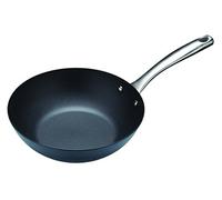 MasterClass Wok à induction en acier au carbone avec antiadhésif PTFE, PFOA et BPA, 24,5 cm, noir