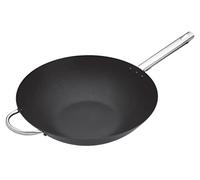 MasterClass Wok Carbon, Antiadhésif, Acier Au Carbone, Poêle Wok De 8 Litres, 35,5 cm (14''), Noir