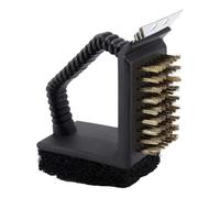 MasterCook Brosse à Barbecue 3 en 1, grattoir, éponge abrasive, nettoyage barbecue ergonomique, accessoire pour BBQ gaz et charbon