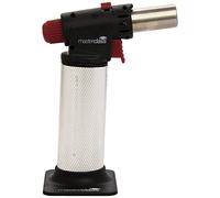 MasterCraft Chalumeau, Chalumeau De Cuisine Rechargeable, Flamme Réglable Anti-Éblouissement, Design Métallique Antidérapant, Argent/Noir/Rouge