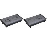 MasterCraft MasterClass Professional Chauffe-Plats Et Chauffe-Assiettes avec 2 Bougies Chauffe-Plats, Noir/Gris (Lot de 2)