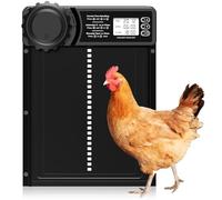 MASTERFUN Porte Poulailler Automatique avec Écran LCD Programmable Étanche, Porte Automatique Poulailler en Alliage d'aluminium, Alimenté par Batterie, Commande de Minuterie, Fonction Anti-pincement
